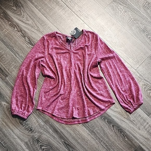 Bobeau marled V-neck Top - Picture 2 of 3